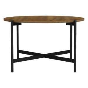 230 000032 2 2 Coffee table Aisle pakoworld melamine walnut-black D80x45cmSPRING OFFERS