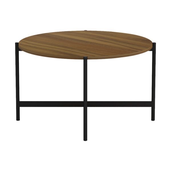 230 000032 3 2 Coffee table Aisle pakoworld melamine walnut-black D80x45cmSPRING OFFERS