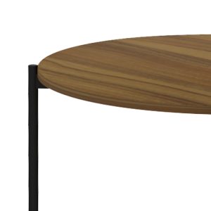 230 000032 4 2 Coffee table Aisle pakoworld melamine walnut-black D80x45cmSPRING OFFERS