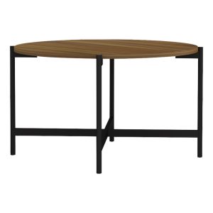 230 000032 5 Coffee table Aisle pakoworld melamine walnut-black D80x45cmSPRING OFFERS