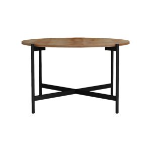 230 000033 2 3 Coffee table Aisle pakoworld melamine natural-black D80x45cmSPRING OFFERS