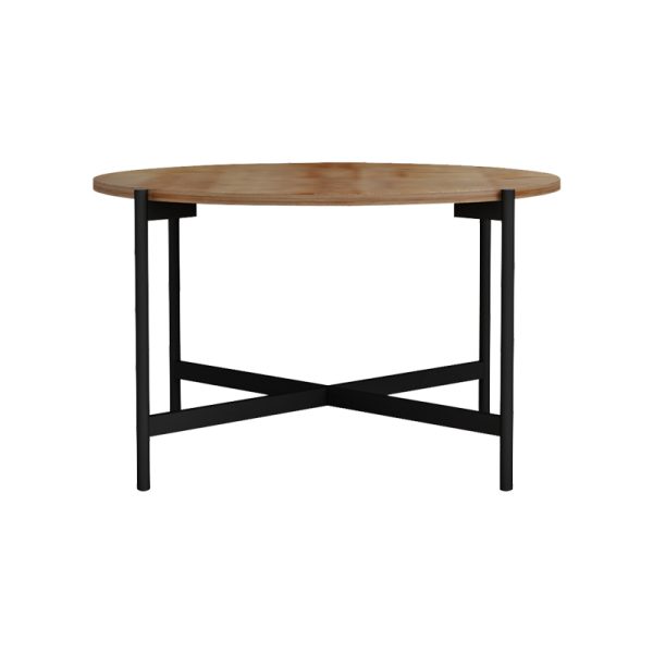 230 000033 2 3 Coffee table Aisle pakoworld melamine natural-black D80x45cmSPRING OFFERS