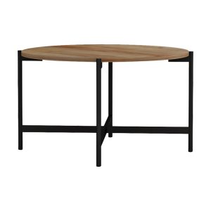 230 000033 6 Coffee table Aisle pakoworld melamine natural-black D80x45cmSPRING OFFERS