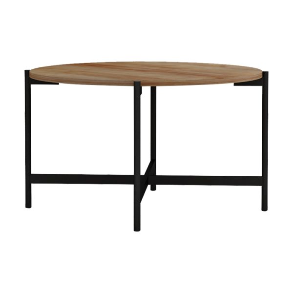 230 000033 6 Coffee table Aisle pakoworld melamine natural-black D80x45cmSPRING OFFERS