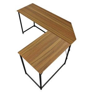 230 000036 3 2 Right corner office desk Impetus pakoworld melamine walnut-black 150x50x75cmSPRING OFFERS