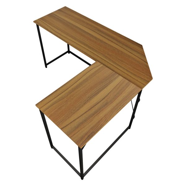230 000036 3 2 Right corner office desk Impetus pakoworld melamine walnut-black 150x50x75cmSPRING OFFERS