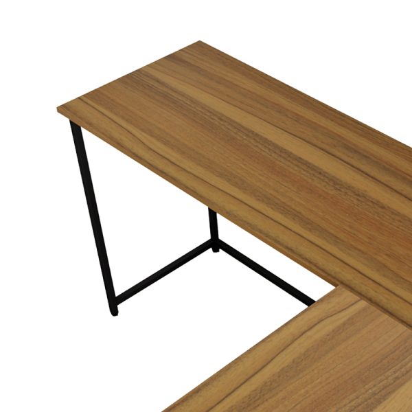 230 000036 4 2 Right corner office desk Impetus pakoworld melamine walnut-black 150x50x75cmSPRING OFFERS