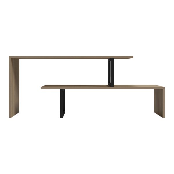 230 000040 2 4 Tv stand Lilant pakoworld melamine board in sonoma color and black metal leg 160x30x45cmIndoor furniture > TV stands