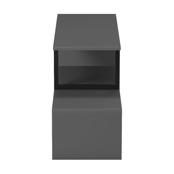 230 000041 3 7 Tv stand Lilant pakoworld melamine in grey color and black metal leg 160x30x45cmIndoor furniture > TV stands
