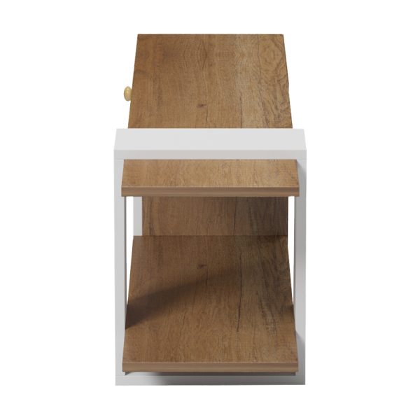 230 000042 3 5 Standi pakoworld melamine TV stand in natural-white color 120x25x36.8cmIndoor furniture > TV stands