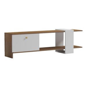 230 000042 8 Standi pakoworld melamine TV stand in natural-white color 120x25x36.8cmIndoor furniture > TV stands