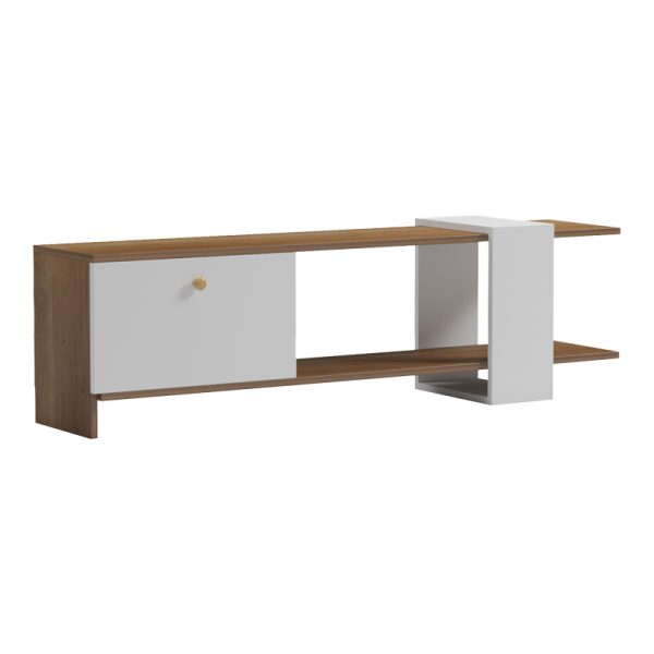 230 000042 8 Standi pakoworld melamine TV stand in natural-white color 120x25x36.8cmIndoor furniture > TV stands