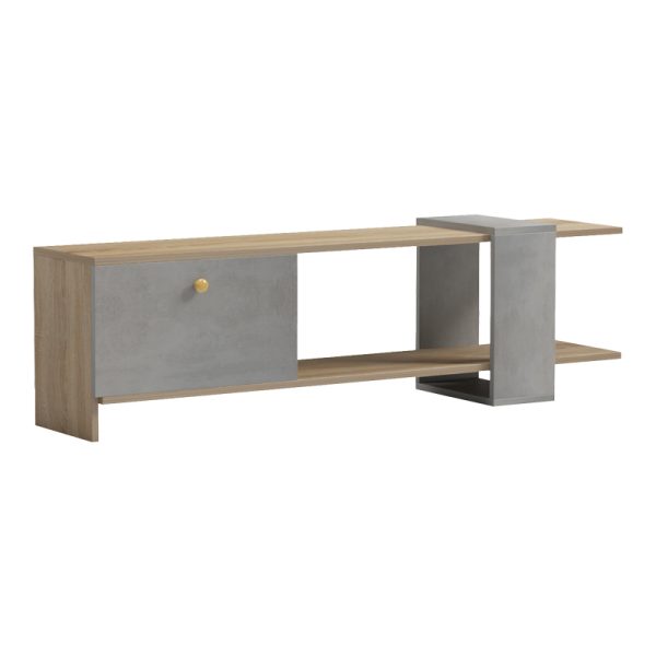 230 000043 10 Standi pakoworld TV stand in sonoma-grey cement color 120x25x36.8cmIndoor furniture > TV stands