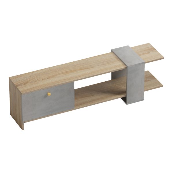 230 000043 3 7 Standi pakoworld TV stand in sonoma-grey cement color 120x25x36.8cmIndoor furniture > TV stands