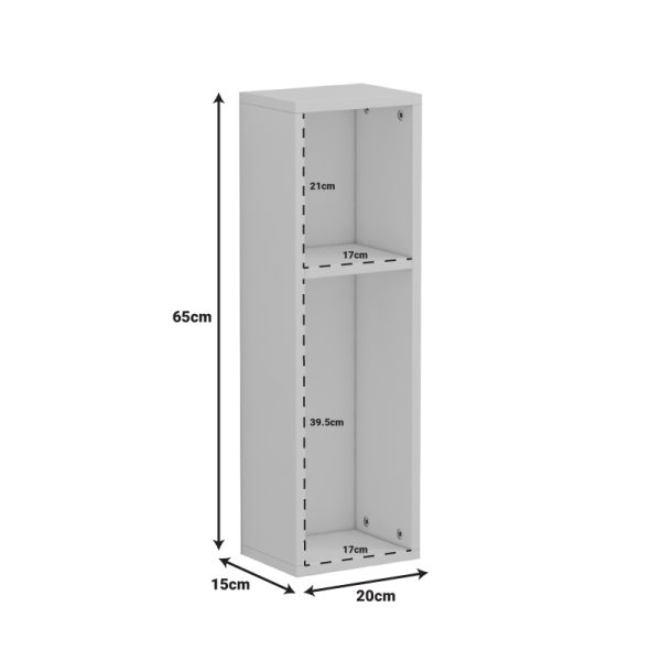 230 000044 3 5 Racks pakoworld wall shelf-bedside table in white 20x15x65cmIndoor furniture > Home organization > Kitchen > Shelves