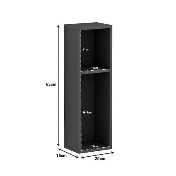 230 000046 3 9 Racks pakoworld wall shelf-bedside table in gray shade 20x15x65cmIndoor furniture > Home organization > Kitchen > Shelves
