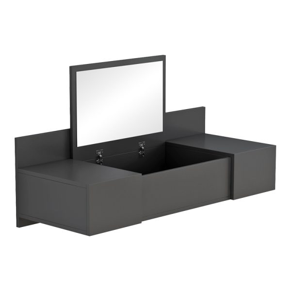 230 000050 2 7 Dressing table Paltar pakoworld melamine in grey color 100x39.1x33cmIndoor furniture > Drawers-consoles