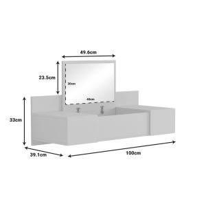 230 000050 4 7 Dressing table Paltar pakoworld melamine in grey color 100x39.1x33cmIndoor furniture > Drawers-consoles