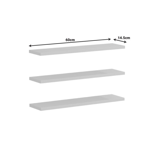 230 000053 3 4 Divar pakoworld wall shelf in grey color 60x14.5x1.8cmIndoor furniture > Wall shelves