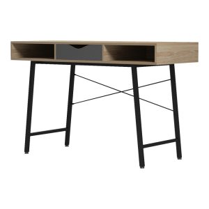 230 000061 2 4 Office desk Komo pakoworld in sonoma-grey color with black metallic legs 120x48x76cmOffice furniture > Working desk