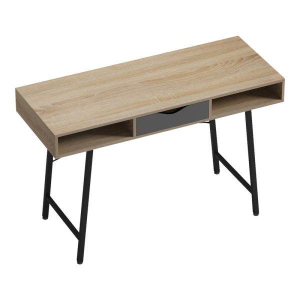 230 000061 3 4 Office desk Komo pakoworld in sonoma-grey color with black metallic legs 120x48x76cmOffice furniture > Working desk