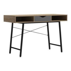 230 000061 7 Office desk Komo pakoworld in sonoma-grey color with black metallic legs 120x48x76cmOffice furniture > Working desk