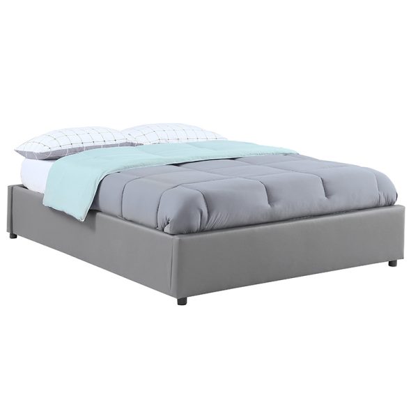234 000003 10 Double bed Circe pakoworld PU grey with storage 150x200cmIndoor furniture > Beds