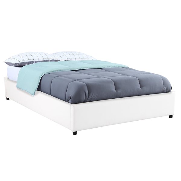 234 000004 9 Double bed Circe pakoworld PU white with storage 150x200cmIndoor furniture > Beds