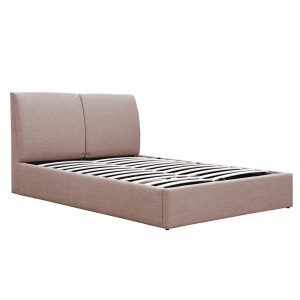 234 000008 2 4 Double bed Violaine pakoworld fabric beige with storage 160x200cmIndoor furniture > Beds