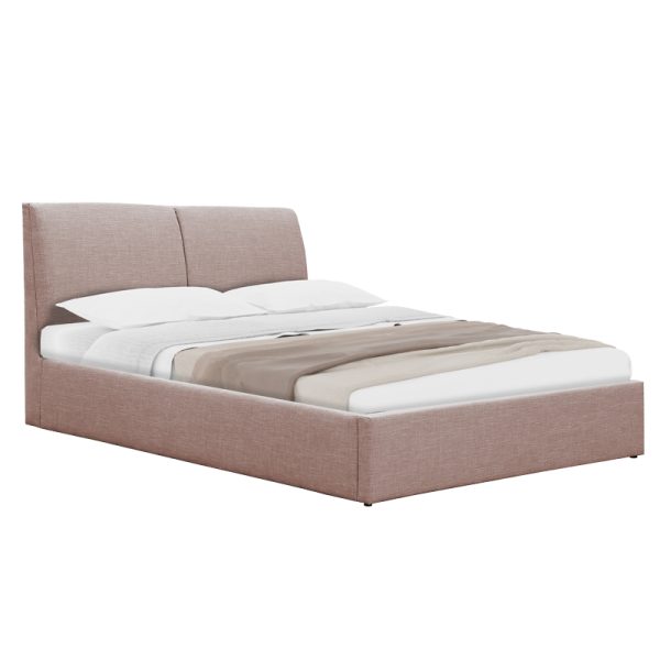 234 000008 7 Double bed Violaine pakoworld fabric beige with storage 160x200cmIndoor furniture > Beds