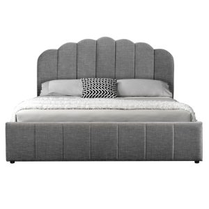 234 000009 2 Double bed Tatiana pakoworld fabric anthracite with storage 160x200cmIndoor furniture > Beds