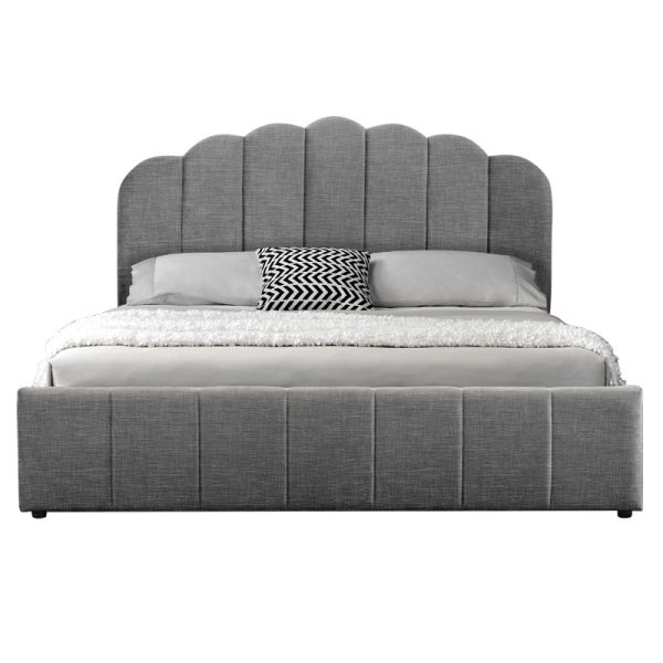 234 000009 2 Double bed Tatiana pakoworld fabric anthracite with storage 160x200cmIndoor furniture > Beds