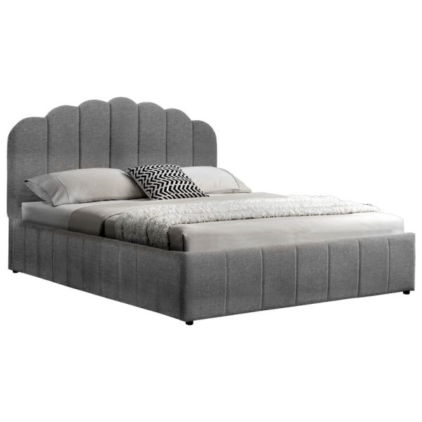 234 000009 Double bed Tatiana pakoworld fabric anthracite with storage 160x200cmIndoor furniture > Beds
