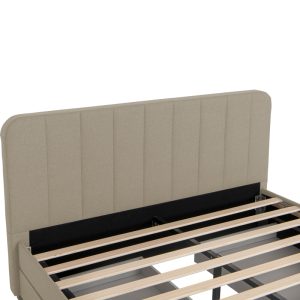 234 000013 2 4 Double bed Veloty pakoworld fabric beige with drawers 150x200cmIndoor furniture > Beds