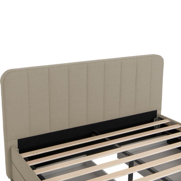234 000013 2 4 Double bed Veloty pakoworld fabric beige with drawers 150x200cmIndoor furniture > Beds