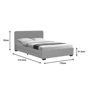 234 000013 4 4 Double bed Veloty pakoworld fabric beige with drawers 150x200cmIndoor furniture > Beds