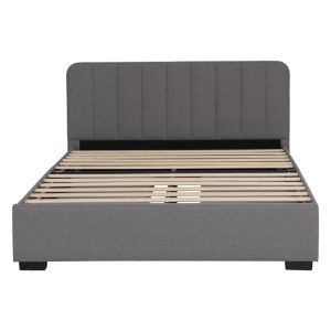 234 000014 2 4 Double bed Veloty pakoworld fabric dark grey with drawers 150x200cmIndoor furniture > Beds