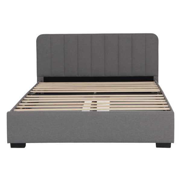234 000014 2 4 Double bed Veloty pakoworld fabric dark grey with drawers 150x200cmIndoor furniture > Beds