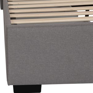 234 000014 4 4 Double bed Veloty pakoworld fabric dark grey with drawers 150x200cmIndoor furniture > Beds