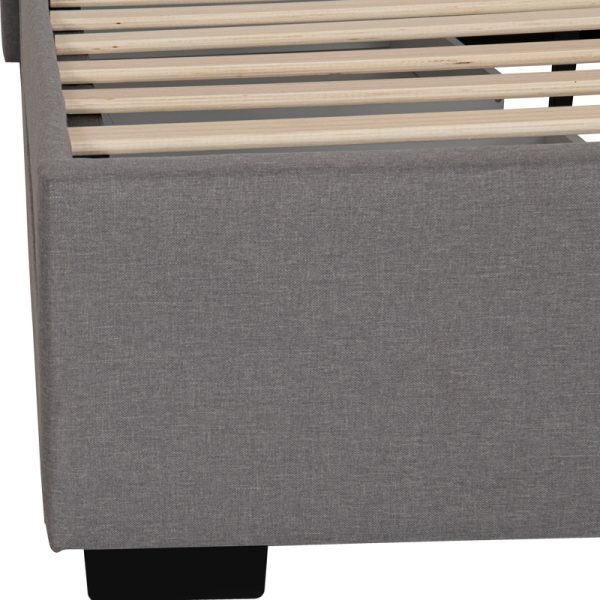 234 000014 4 4 Double bed Veloty pakoworld fabric dark grey with drawers 150x200cmIndoor furniture > Beds