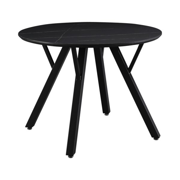 235 000037 5 Annie pakoworld black marble mdf table and black metal leg Φ100x76cm