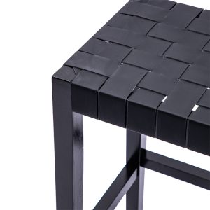 236 000013 3 5 Stool Ridley pakoworld wood-pu black 51x34x61.5cmSPRING OFFERS