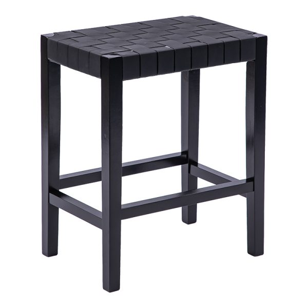 236 000013 8 Stool Ridley pakoworld wood-pu black 51x34x61.5cmSPRING OFFERS