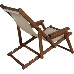 237 000031 2 8 Chaise longue Retto pakoworld solid beech walnut-PVC off colorOutdoor furniture > Garden armchairs