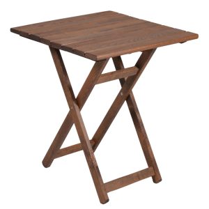 237 000040 2 3 Dining table Retto set of 3 pieces solid beech wood walnut-PVC grey white 60x60x71cmOutdoor furniture > Garden food table