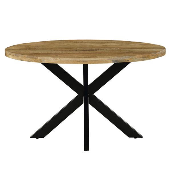 240 000001 9 Royalty pakoworld table solid wood 4cm walnut-leg black D130x77cmBOHO CHIC > Dining Tables