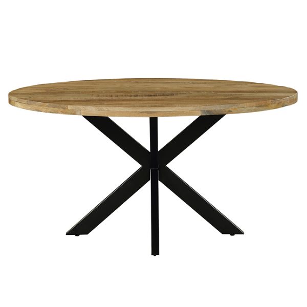 240 000002 4 Royalty pakoworld table solid wood 4cm walnut-leg black D150x77cmBOHO CHIC > Dining Tables