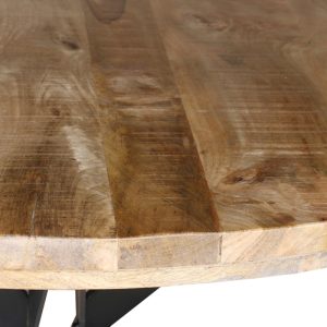 240 000011 3 4 Round table Bocco pakoworld natural mango wood 3cm with black metal legs D120x77cmBOHO CHIC > Dining Tables
