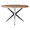 240 000012 4 Round table Bocco pakoworld natural mango wood 3cm with black metal legs D120x77cmBOHO CHIC > Dining Tables