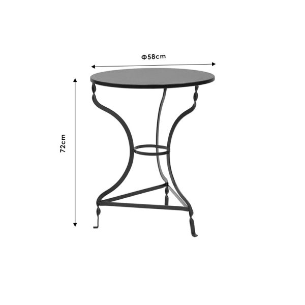 243 000010 2 3 Zappeion Table Noah pakoworld metallic blue D58x72cmIndoor furniture > Dining Tables